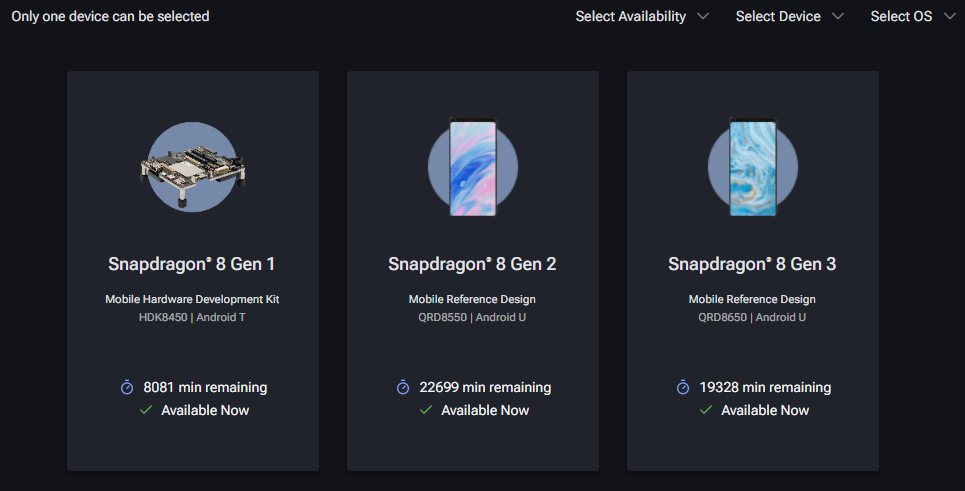 Device Selection