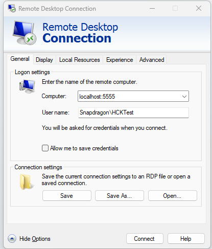 Remote Desktop Connection
