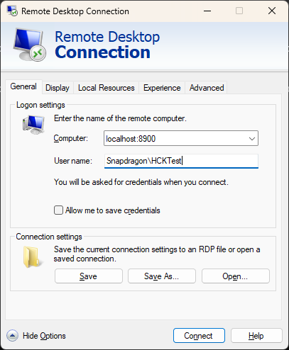 Remote Desktop Connection